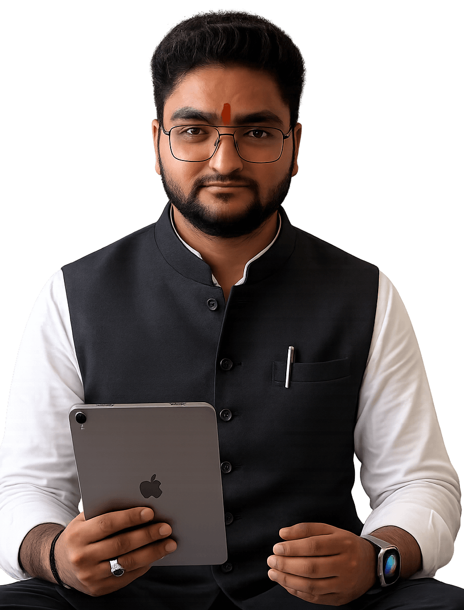 Acharya Shubham Pandey analysing a birth chart